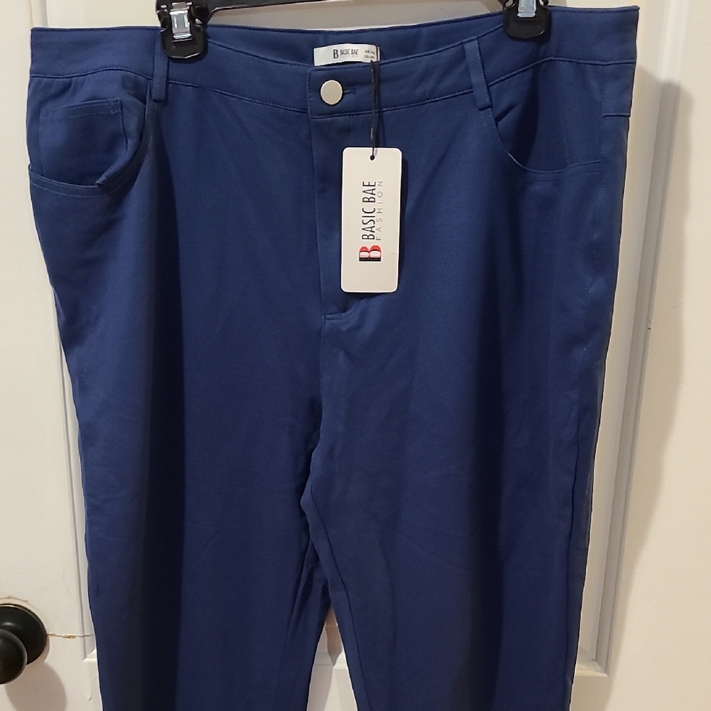 NWT Basic Bae Fashion Blue Plus Size Trousers
